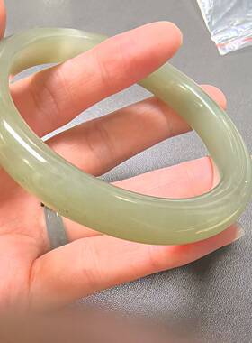 捡漏 ZB52 天然和田玉手镯 42.22g 润 内直径58mm (附鉴定证书）