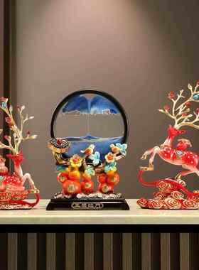 五福临门葫芦招财鹿摆件玄关客厅酒柜送搬家礼物乔迁之喜新居礼品