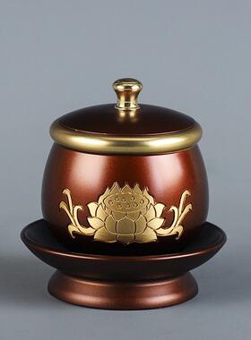 纯铜佛具套装供佛用品家用全套敬神铜香炉供水杯供果盘花瓶供佛灯