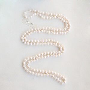 欧美出口monet天然珍珠长项链150厘米多层毛衣链时尚优雅潮女必备