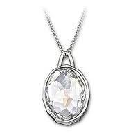 Decade old store clear cabin spot Swara crystal large oval double-sided long fur coat necklace 1054620