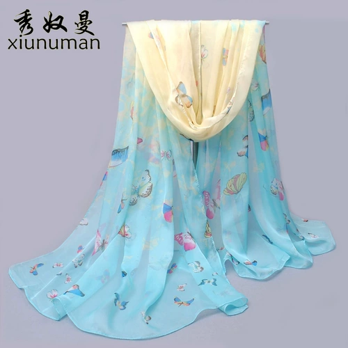 秀奴曼 Длинный тонкий универсальный шарф, коллекция 2022, длина макси, в корейском стиле