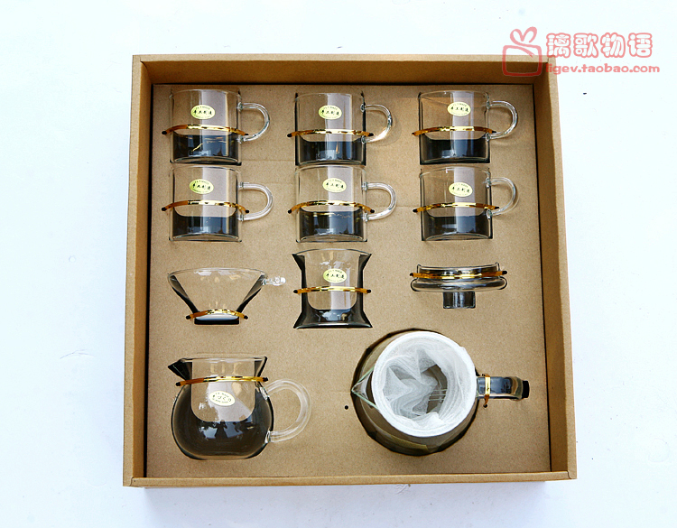 包郵禮品茶具花草茶具套裝耐熱玻璃茶具套組整套茶壺功夫茶具禮盒