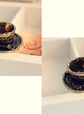 jz0297欧美外贸复古咖啡杯戒指