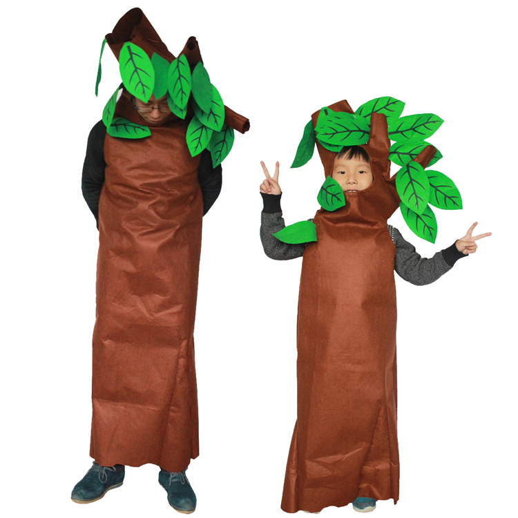 包邮六一节儿童环保演出表演服装 亲子走秀衣服小树大树服
