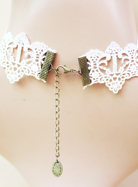 多层白色新娘婚纱蕾丝珍珠项链