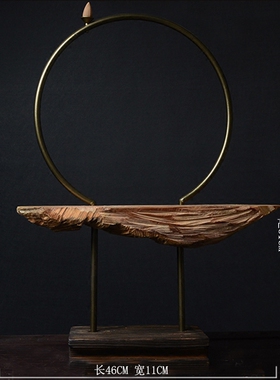 手工深灰色禅意风天然根雕装饰品