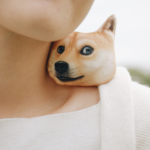 3D小狗doge秋田柴犬哈士奇二哈胸针卡通衣服别针胸章饰品挂件潮 - 图0