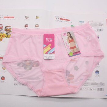 ແທ້ຈິງ Caitian ແມ່ຍິງ ice silk underwear ultra-thin milk silk 30875 seamless cotton crotch sexy underwear ກາງແອວຂອງແມ່ຍິງ