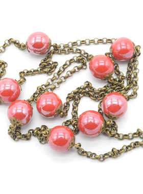 Bossoir毛衣项链珍珠釉陶瓷