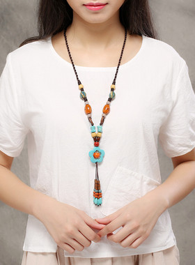 波西米亚风生日毕业礼物毛衣链