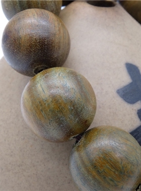 美洲绿檀木佛珠手串手链念珠沉香檀香木文玩手珠男女款108颗