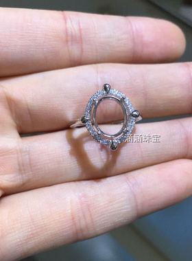 纯银玫瑰金活口主石戒指空托