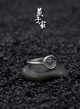 燕子家琥珀蜜蜡未镶嵌银戒指包邮