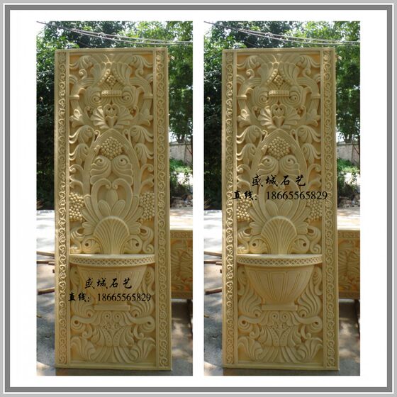 Cornucopia iron flower hollow sculpture image decorative sandstone