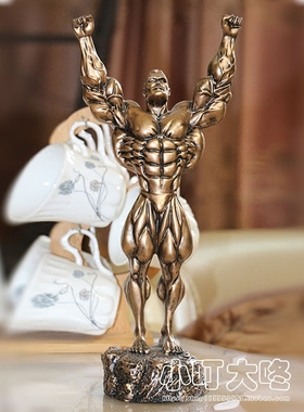 创健身树脂送礼硬汉健身房摆件