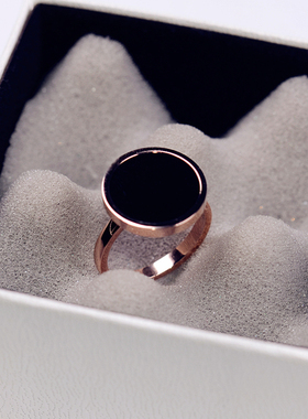 时尚韩饰夸张大圆形黑色玫瑰金色