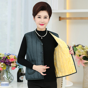 中老年马甲女春秋新款妈妈装加绒