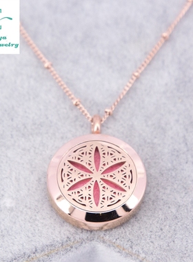 钛钢玫瑰金吊坠项链厘米