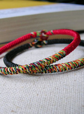 本命年五色线编织复古简约情侣手