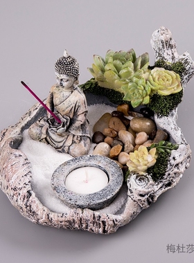 梅杜莎佛像微景观禅修会所摆件