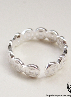 925纯银开口戒指新年鸡年钱币