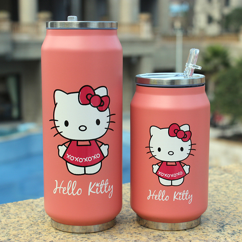 hello Kitty保溫杯 卡通保溫杯 兒童保溫杯 時尚易拉罐創意保溫杯