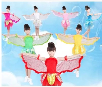 六一蟲兒飛表演服兒童蝴蝶演出服裝女童跳舞翅膀衣服小孩舞蹈裙子