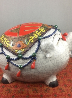 福寿双全存钱罐可爱风创意摆件