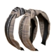 Băng đô headband Hàn Quốc bên rộng đơn giản thời trang hoang dã vải headband kẻ sọc kẹp tóc chéo chéo mũ - Phụ kiện tóc dây cột tóc vải scrunchies Phụ kiện tóc