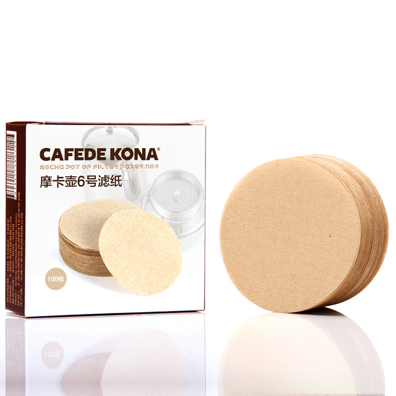 CAFEDE KONA滤纸 冰滴壶摩卡壶越南壶滤纸100片原木纤维 6号滤纸 - 图3