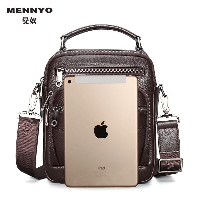 曼奴单肩男士包包真皮商务潮斜挎包 mennyo男士包袋