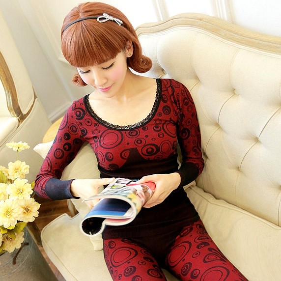 保暖全棉恒温修身紧身美体棉毛衫 植雅保暖套装