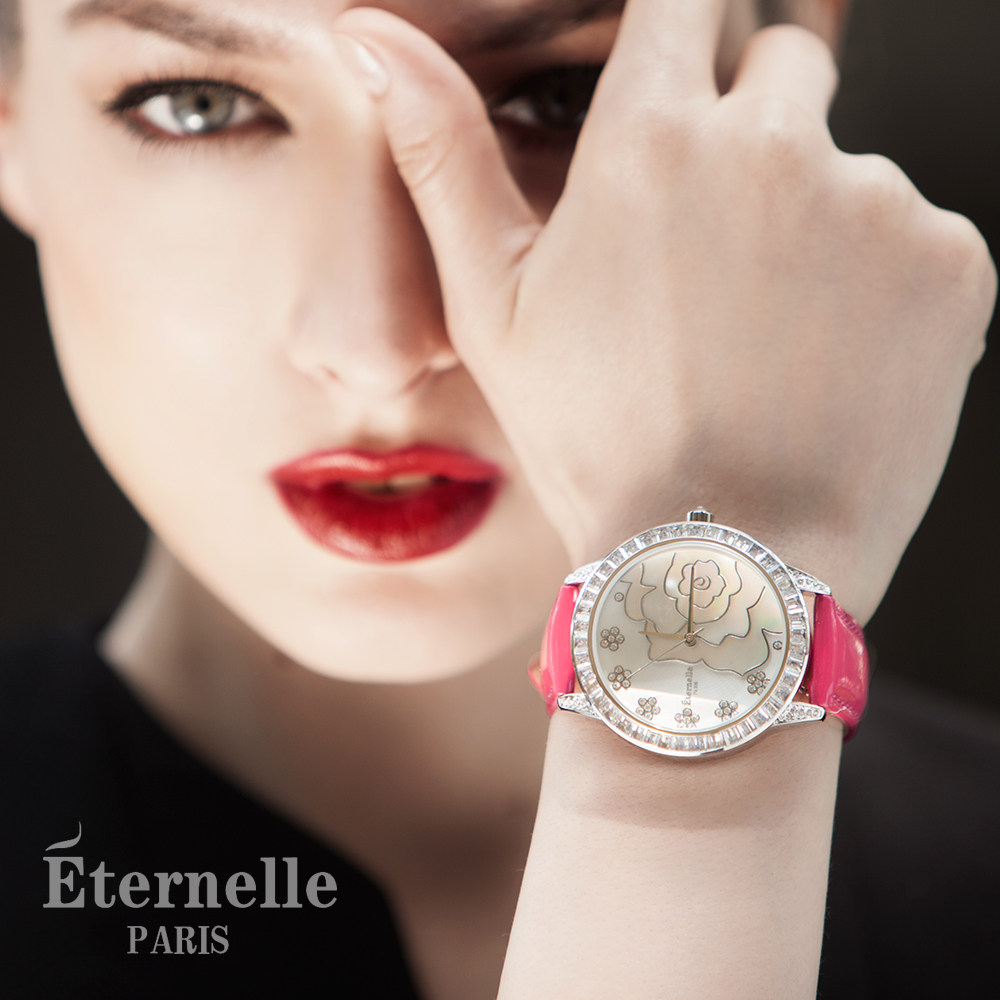 法国eternelle时装镶钻皮女石英表 Eternelle国产腕表