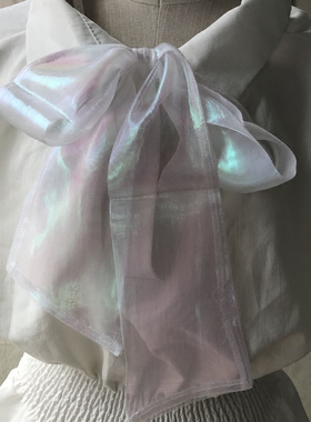 少女心梦幻欧根纱腰带透白底幻彩