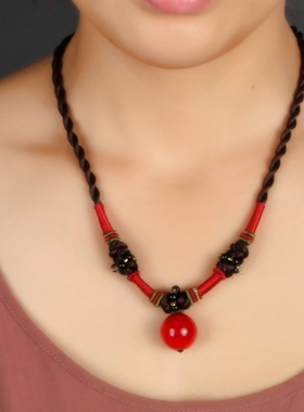 首饰复古民族风女玛瑙搭配项链