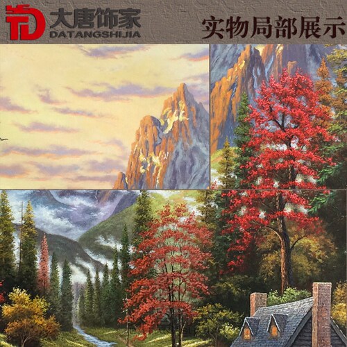 手绘美式乡村风景油画 欧式别墅客厅玄关装饰画田园托马斯油画N6 - 图2