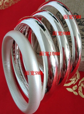 实心镯子手工经典女足银手镯