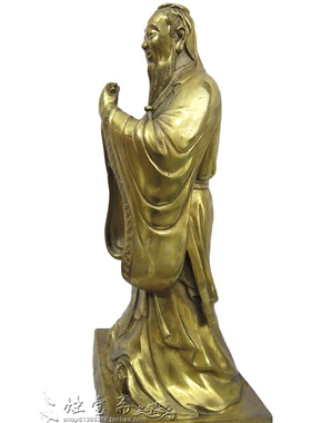 至圣先师孔子纯黄铜雕像儒家