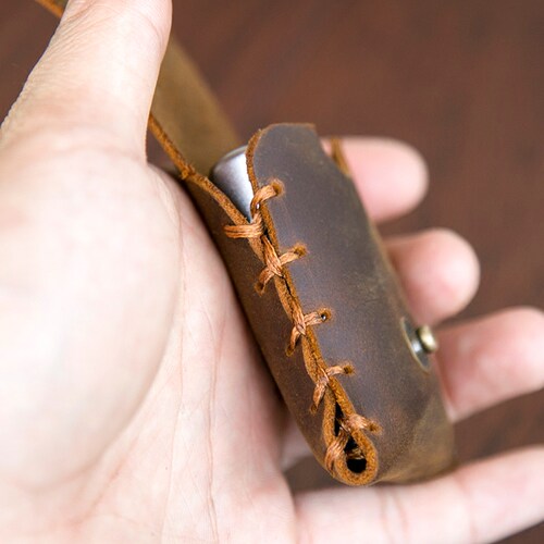 zippo皮套 打火机保护套疯马皮真皮手工便携通用头层牛皮定做腰带 - 图1