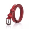 White versatile genuine leather denim style women's belt