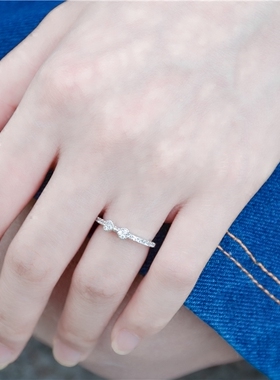 韩国饰品文艺风皓石微镶戒指