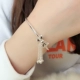 Vòng tay ngọt ngào nơ bạc nữ sterling bạc rắn vòng tay S990 đầy đủ vòng tay bạc sinh viên tua bạc vòng tay bạn gái - Vòng đeo tay Cuff vòng đá mắt hổ Vòng đeo tay Cuff