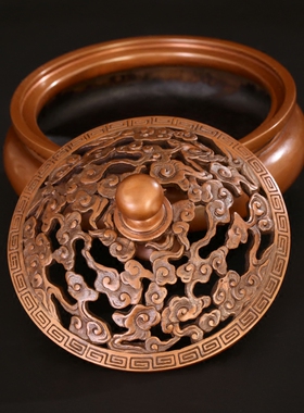 纯紫铜纯紫铜手工云纹用品香炉