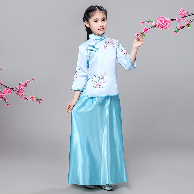 儿童民国风童装学生女童绣花汉服 天禧佳缘民族服装/舞台装