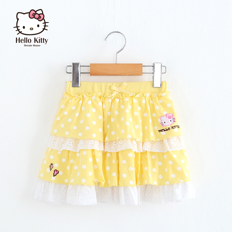 Hello kitty童裝2019夏裝中大女童公主裙半身裙小女孩蛋糕短裙
