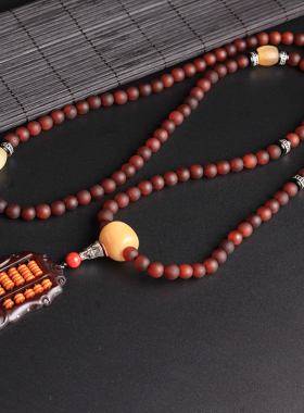 天然满血羊角108颗d22吊坠款佛珠