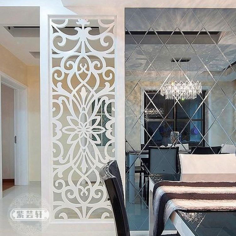 欧式镂空玄关隔断雕花板美式入户缕空屏风简约
