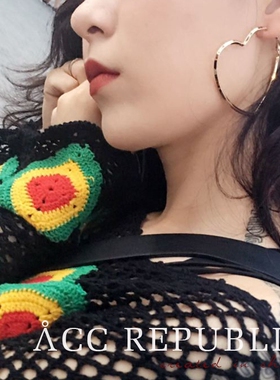 极简女长款心形韩国不规则耳环