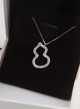 s925镂空满钻大葫芦女学生项链